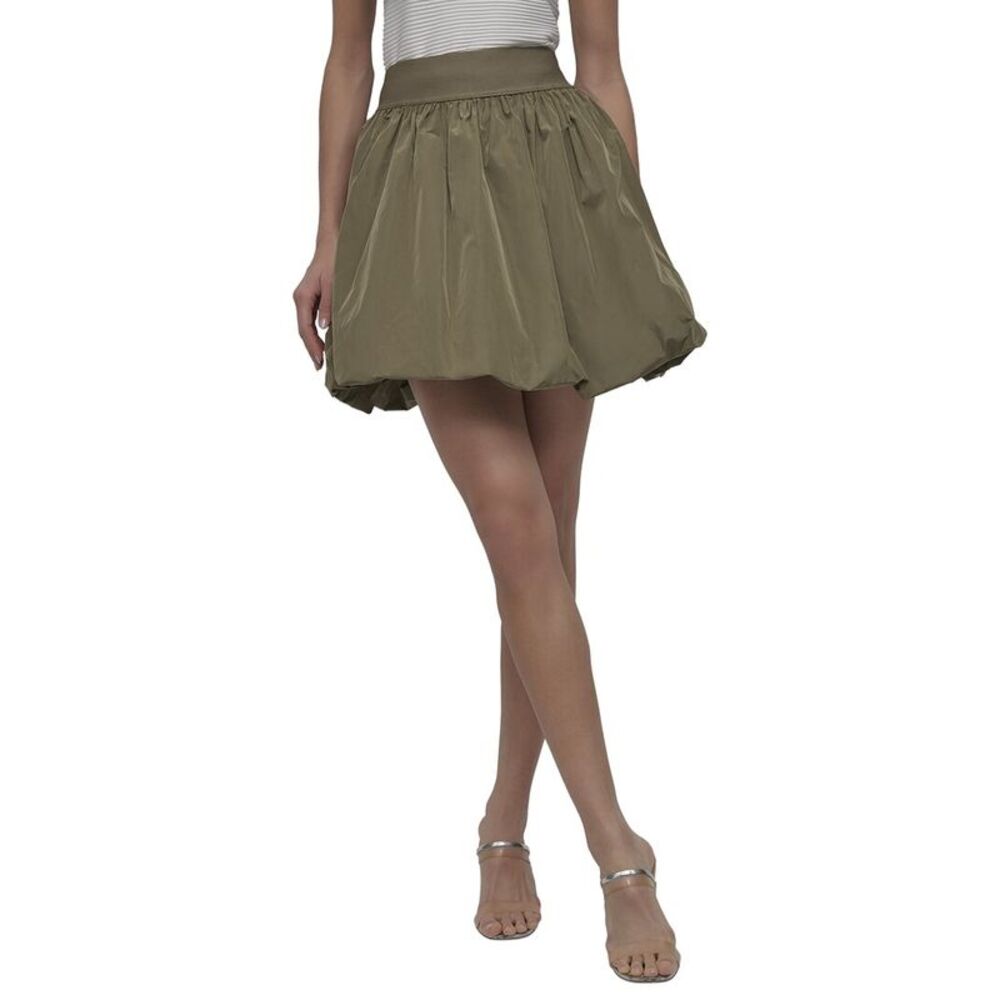 Dkny Womens  Pull-On Mini Bubble Skirt, Green
